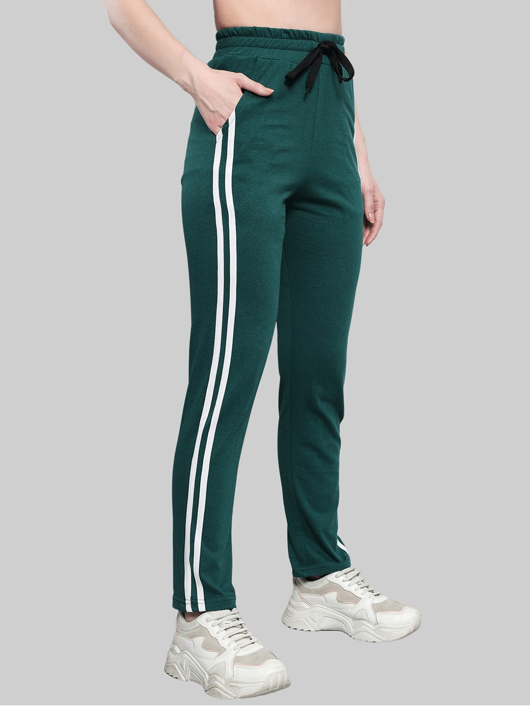 

Q-rious Women Pure Cotton Track Pants, Green