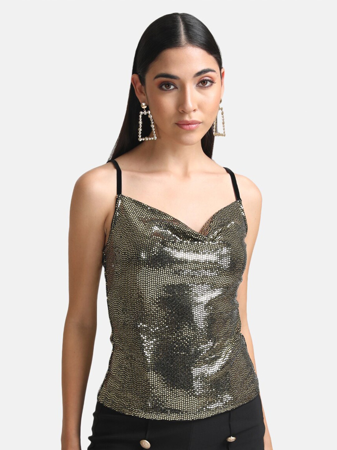 

Kazo Embellished Studded Top, Gold