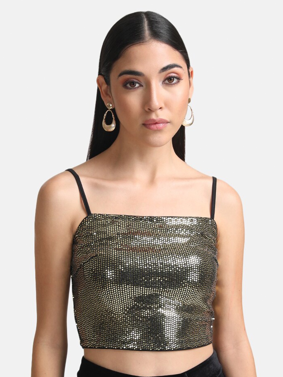 

Kazo Embellished Crop Top, Gold