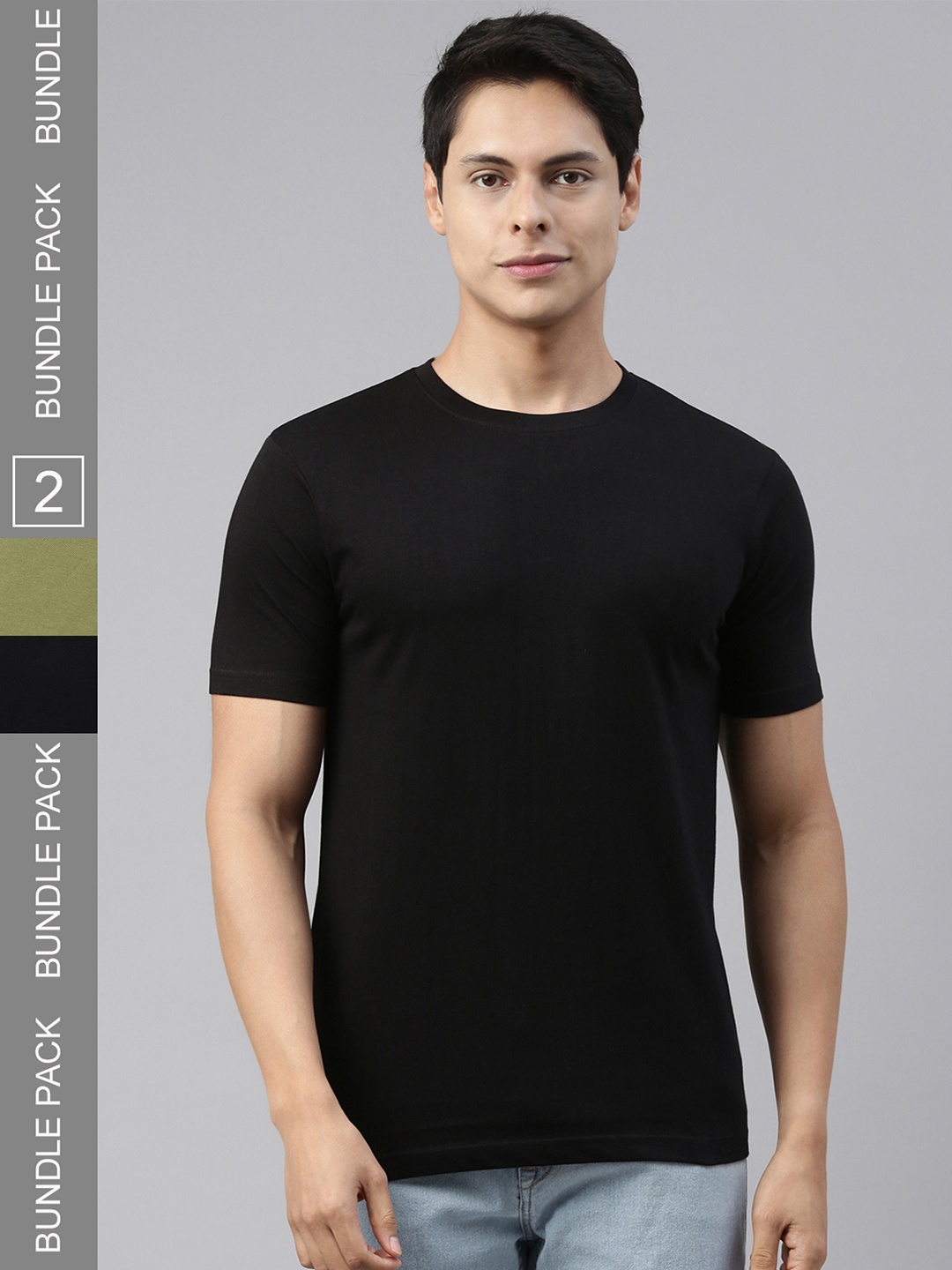 

recast Pack Of 2 Bio Finish Cotton T-Shirt, Black