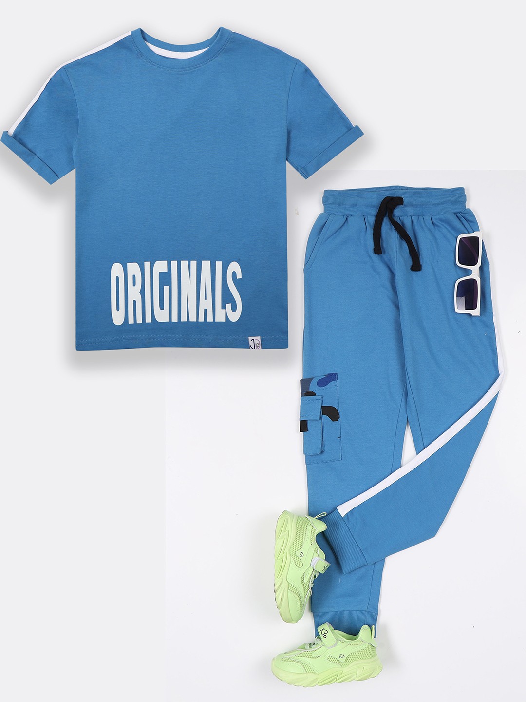 

Jumping Joey Boys Printed Pure Cotton Clothing Set, Blue