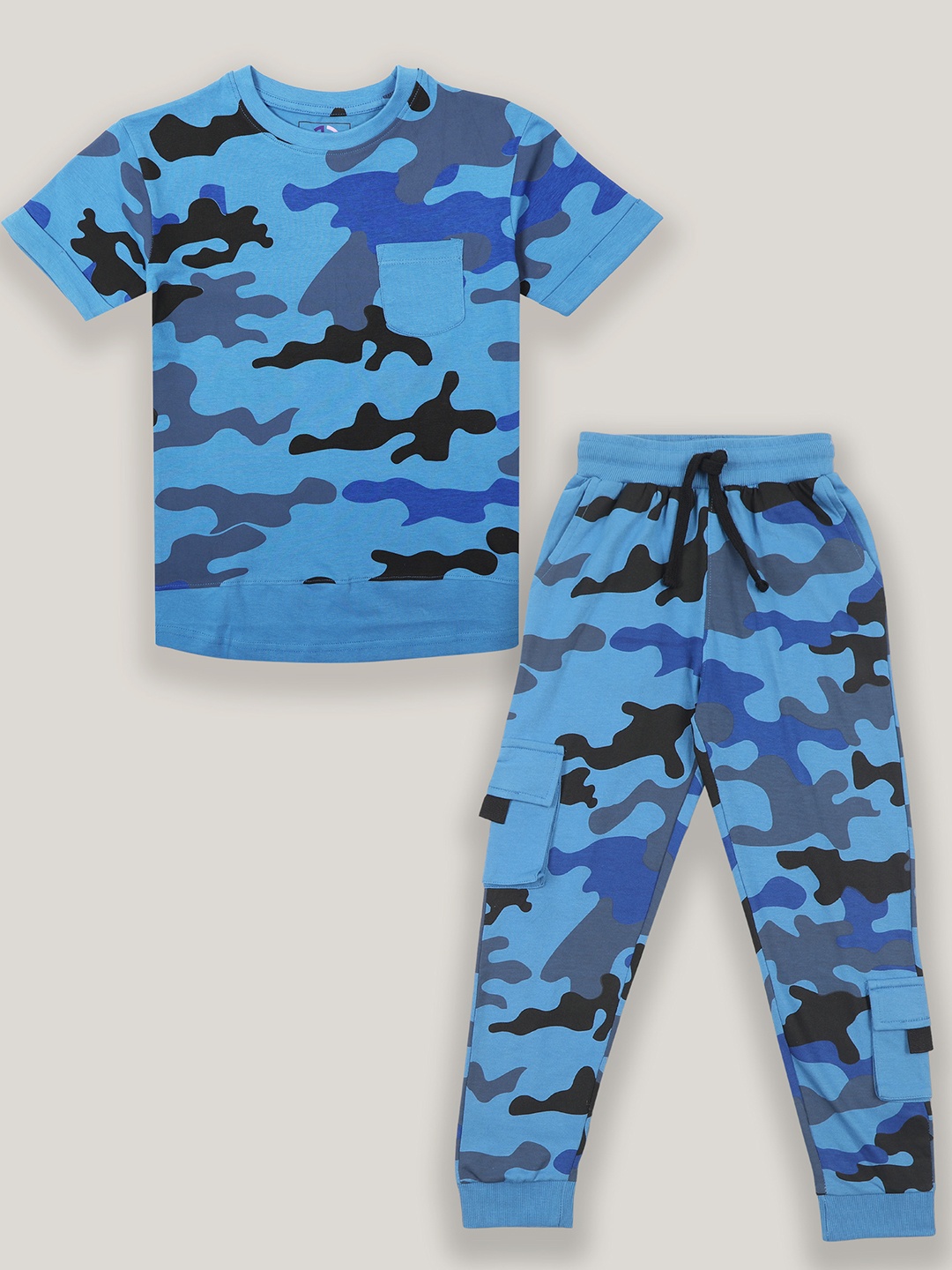 

Jumping Joey Boys Printed Pure Cotton Clothing Set, Blue