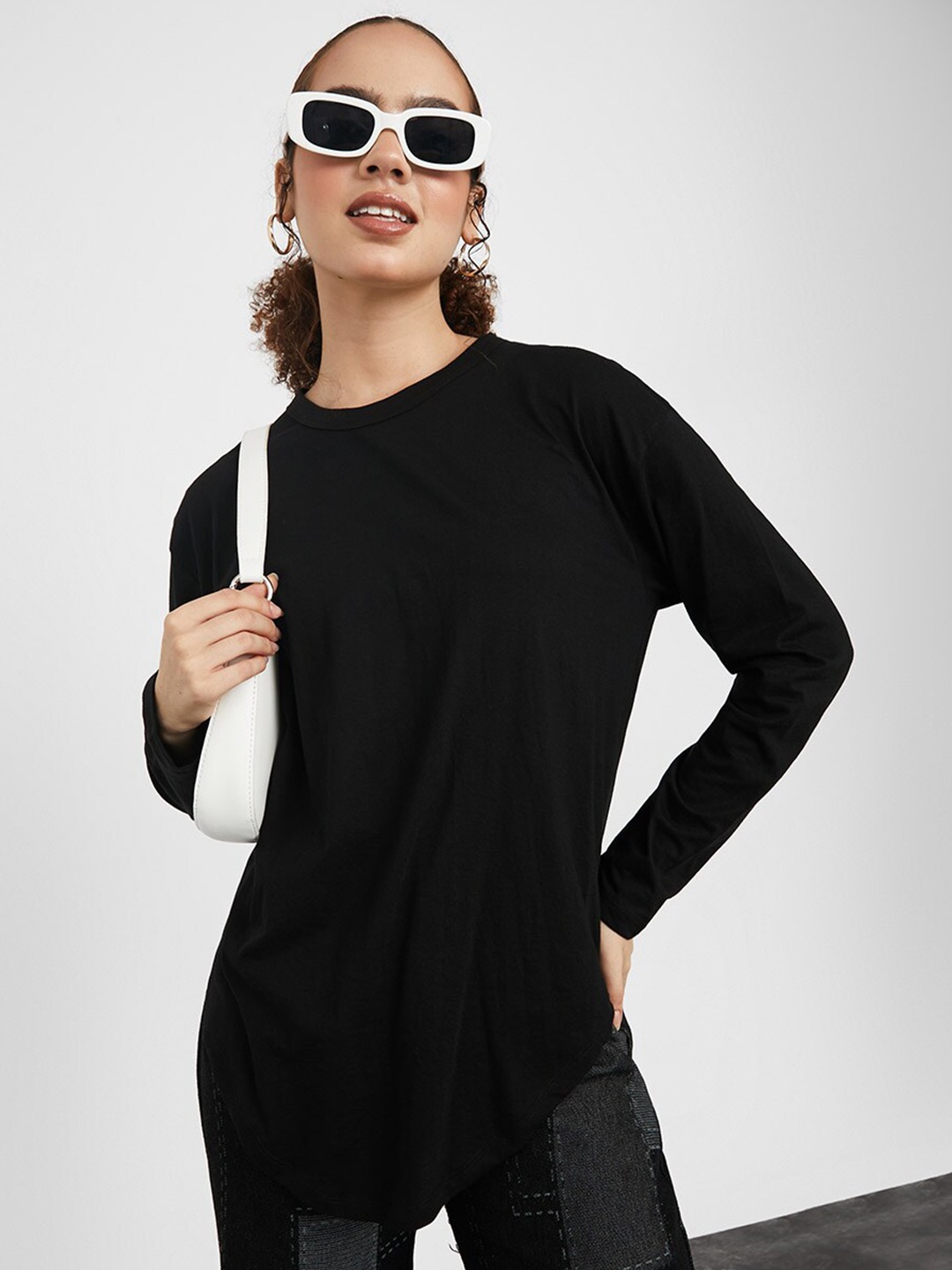 

Styli Women Round Neck T-shirt, Black