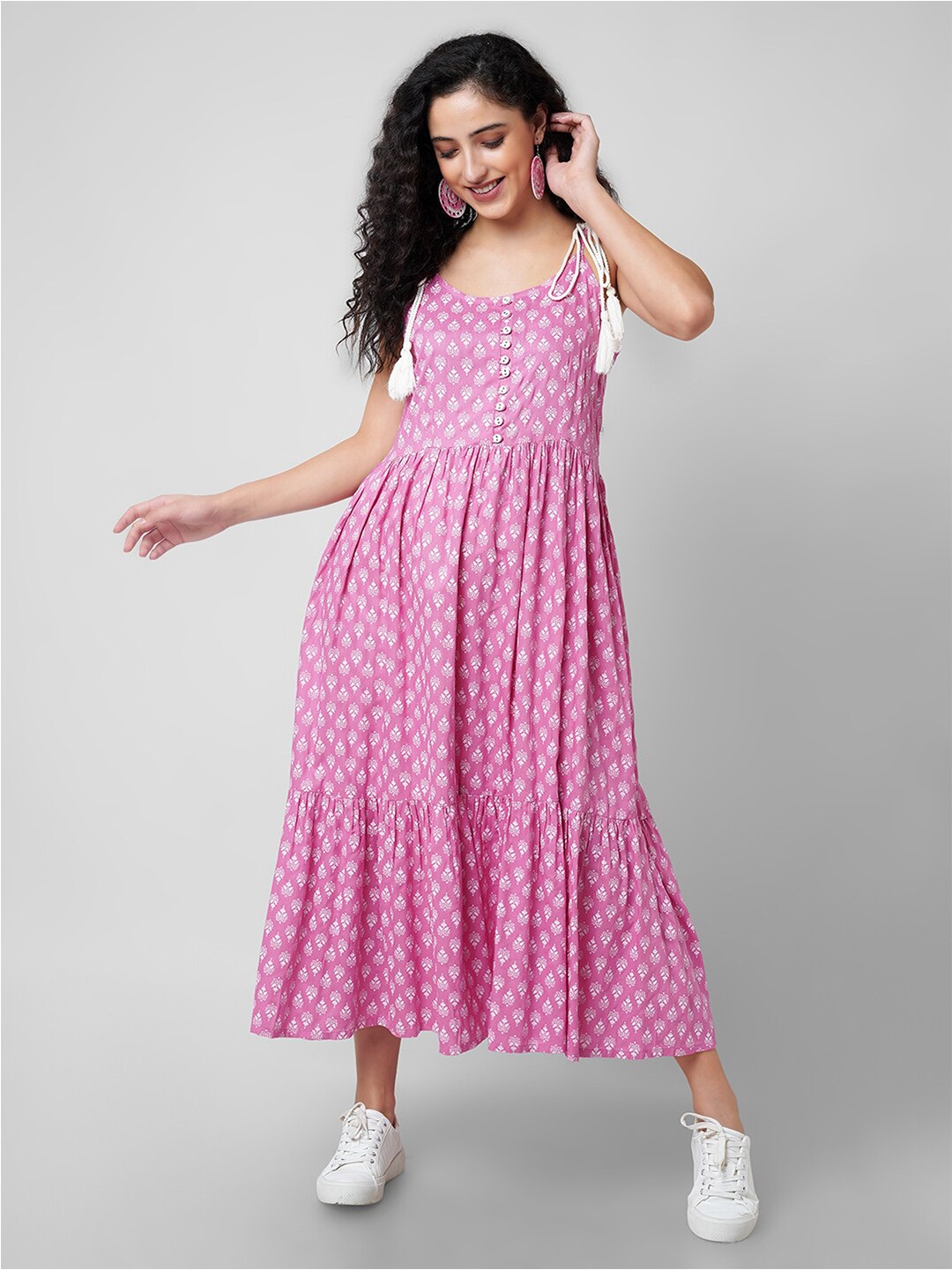 

KALINI Printed Ethnic Motifs Maxi Dress, Mauve