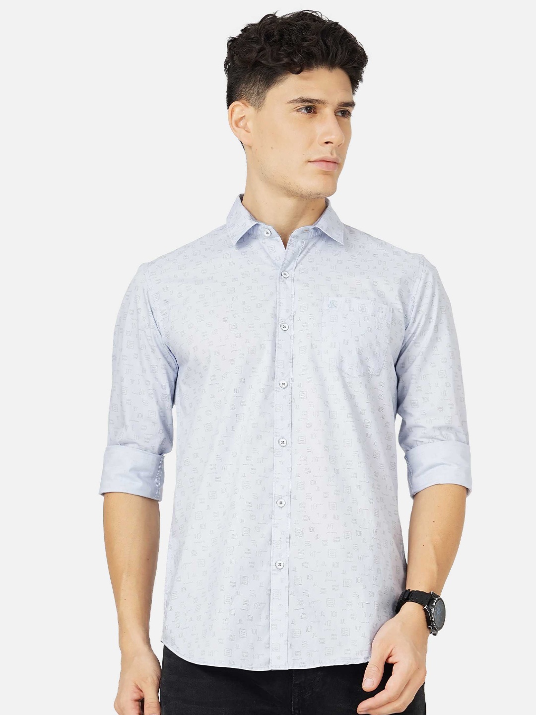

SORATIA Men Cotton Printed Casual Shirt, Blue
