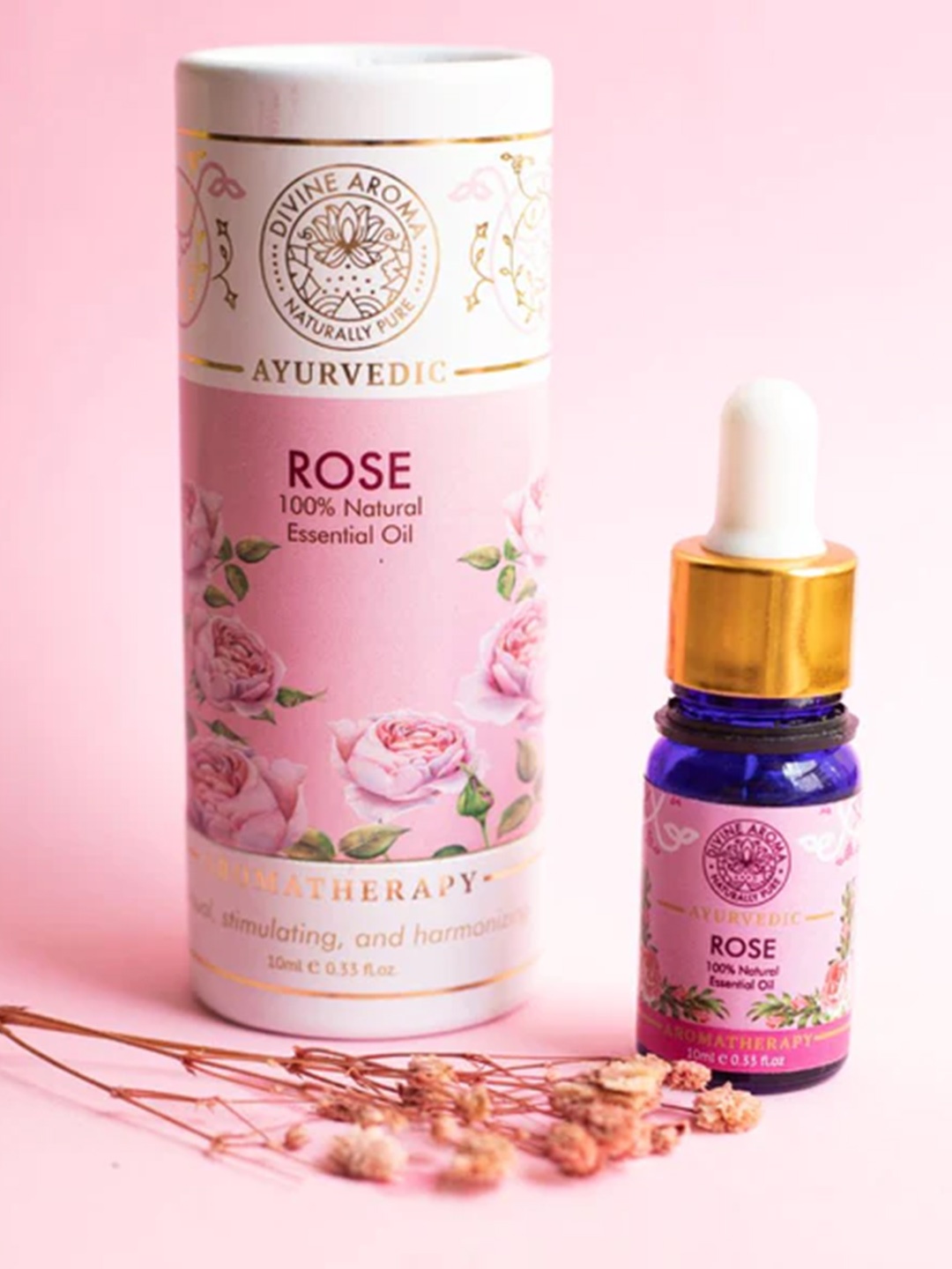 

DIVINE AROMA Rose 100% Natural Essential Oil 10 ml, Na