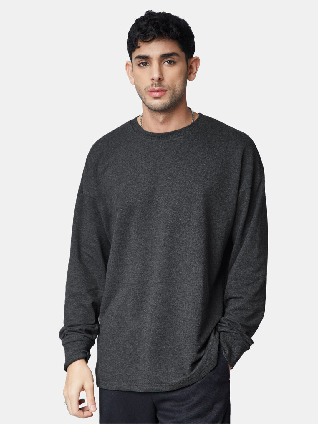 

The Souled Store Men Oversize Oversized T-Shirt, Charcoal