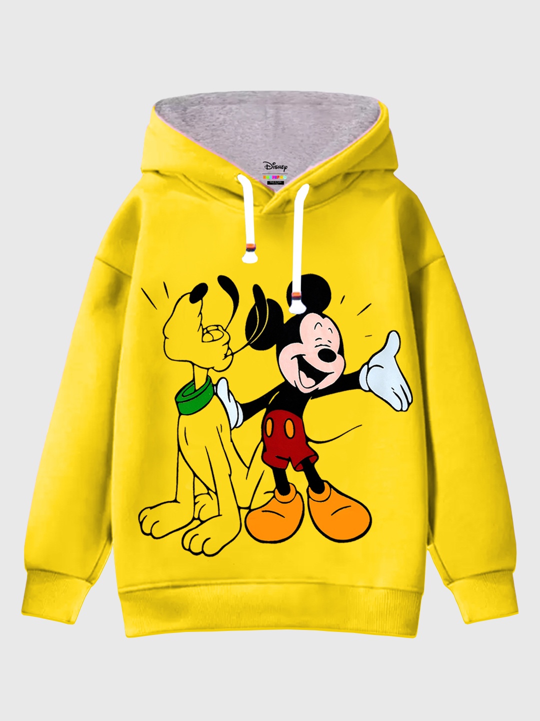 

KUCHIPOO Boys Printed Hooded Fleece Sweatshirt, Yellow