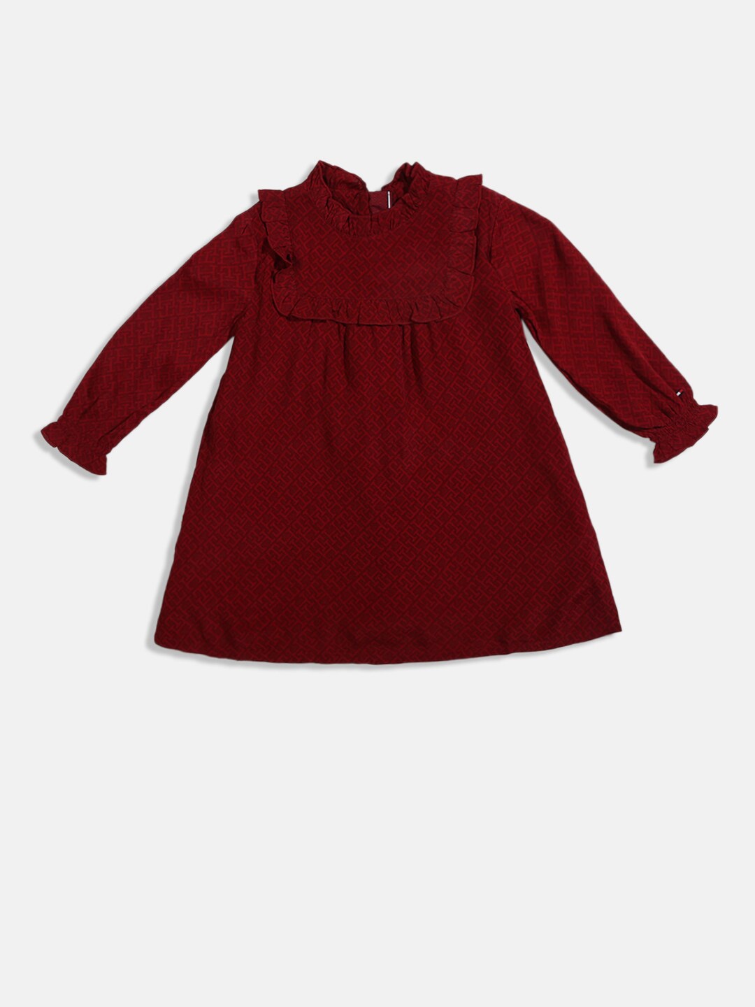 

Tommy Hilfiger Printed A-Line Dress, Maroon