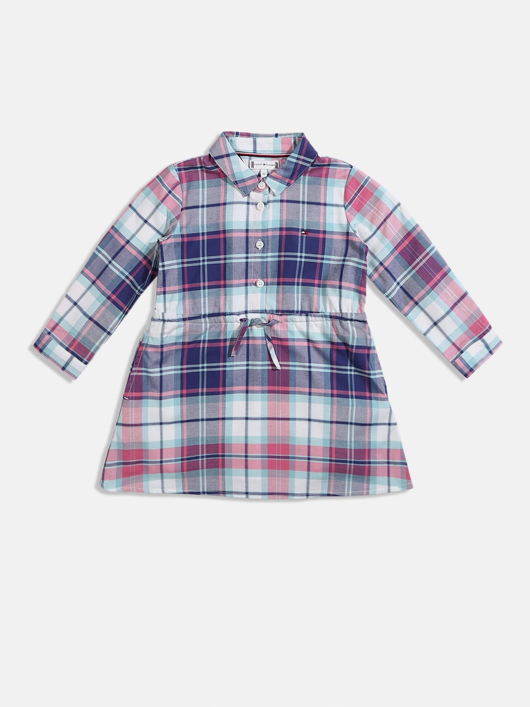 

Tommy Hilfiger Girls Checked Cotton Shirt Dress, Off white