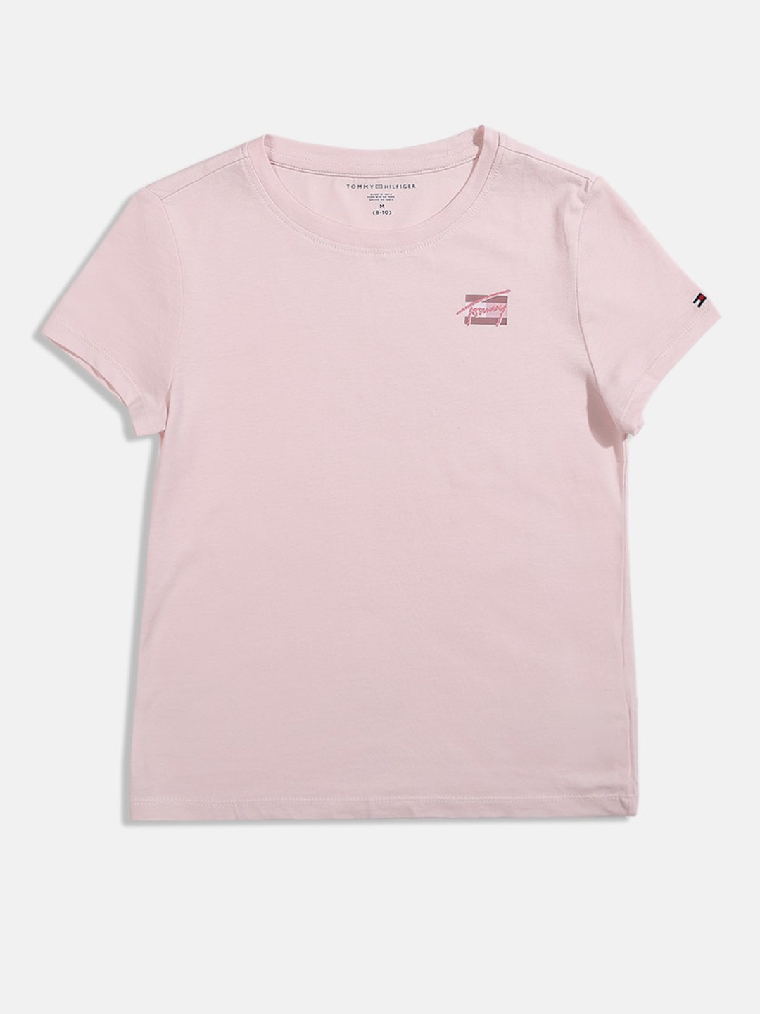 

Tommy Hilfiger Girls Cotton Round Neck T-shirt, Pink