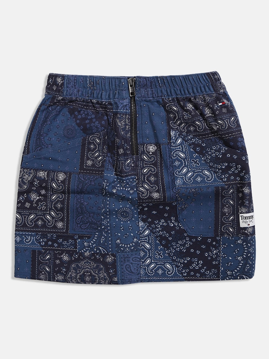 

Tommy Hilfiger Girls Printed Pure Cotton Mini Skirt, Blue
