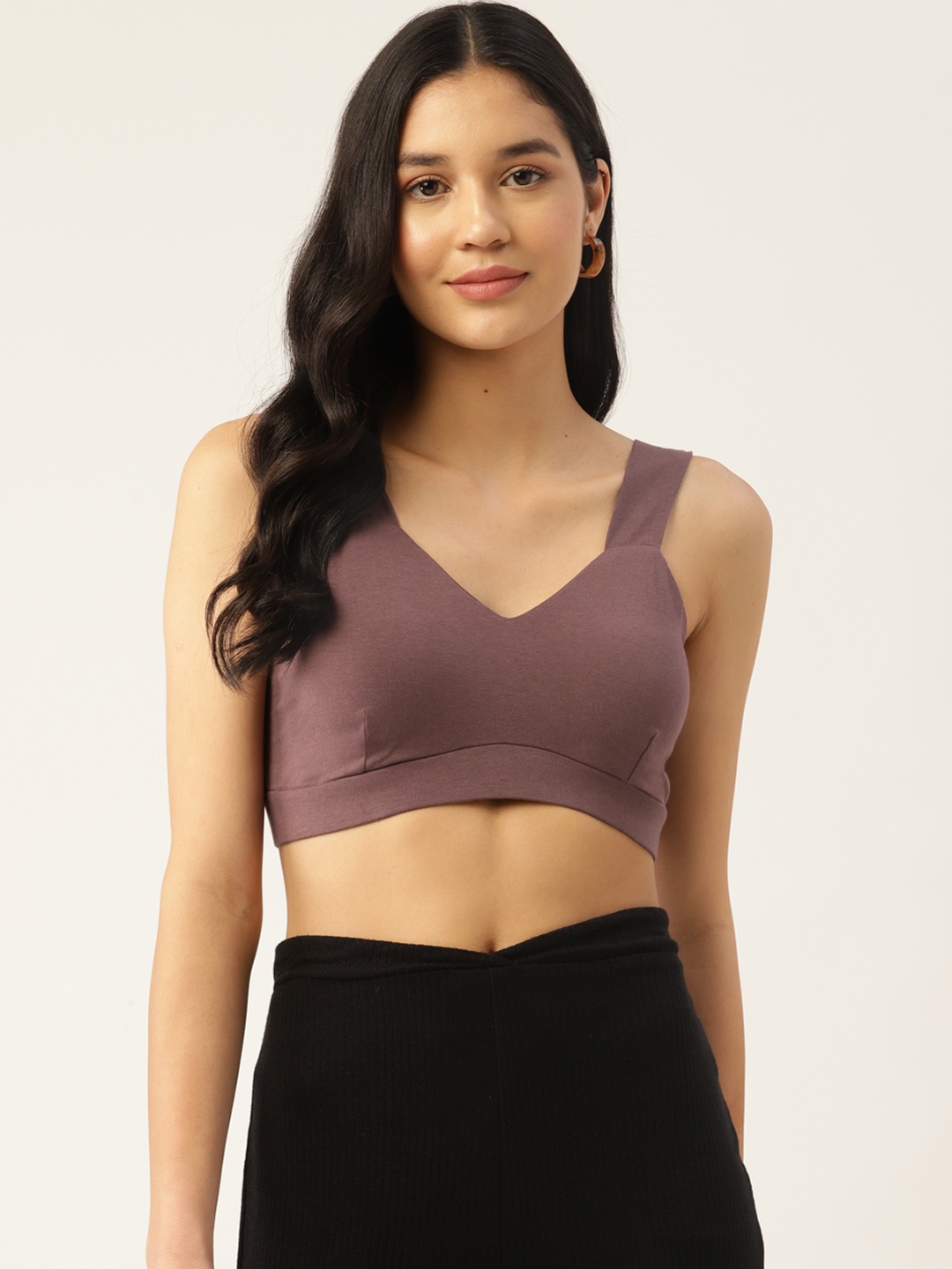 

UNMADE Solid Bralette Crop Top, Mauve