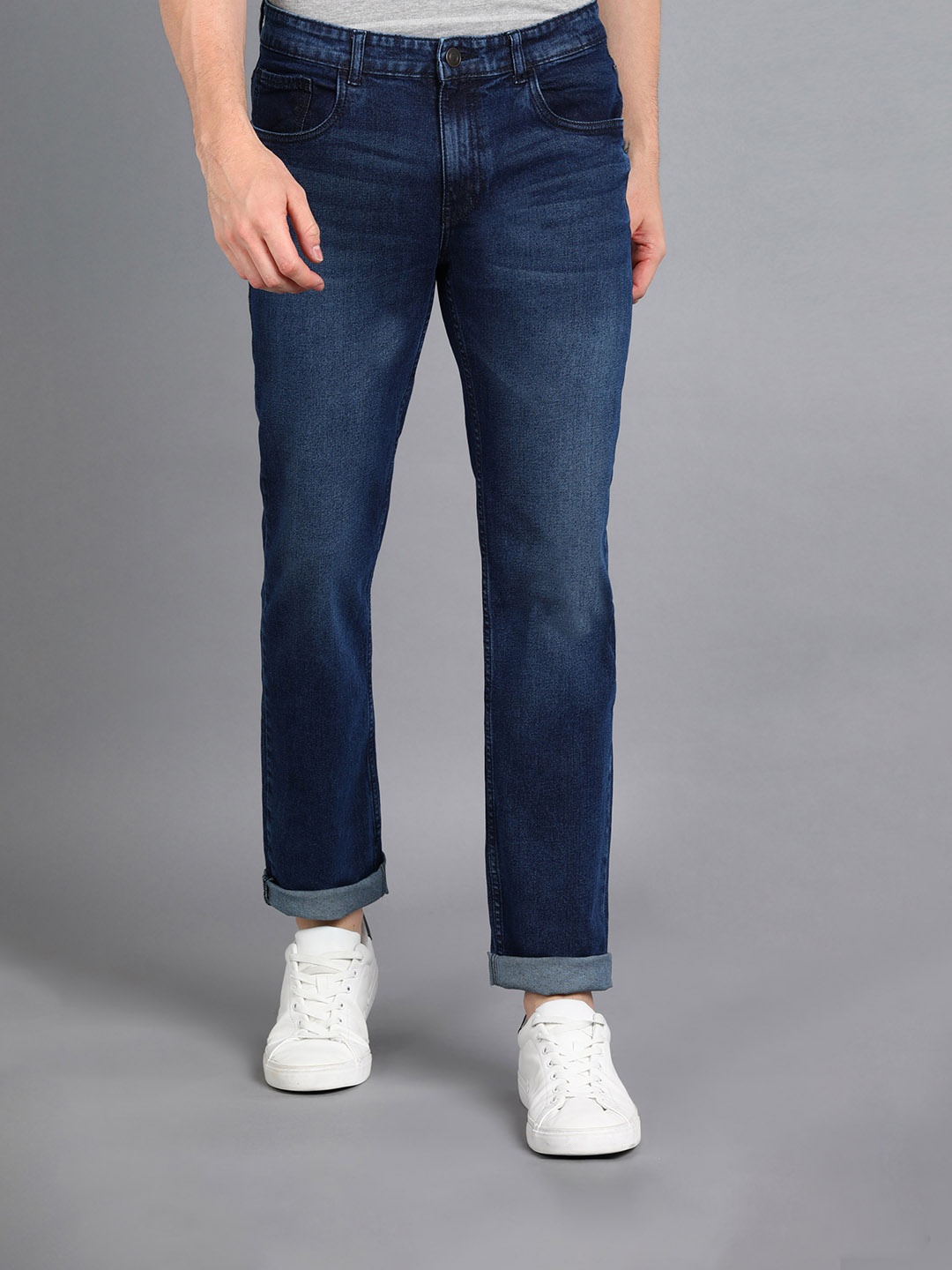 

Urbano Fashion Men Regular Fit Light Fade Stretchable Cotton Jeans, Navy blue