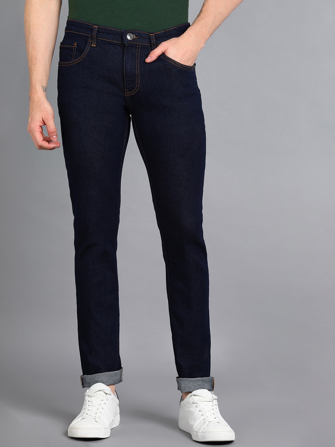 

Urbano Fashion Men Slim Fit Stretchable Cotton Jeans, Navy blue