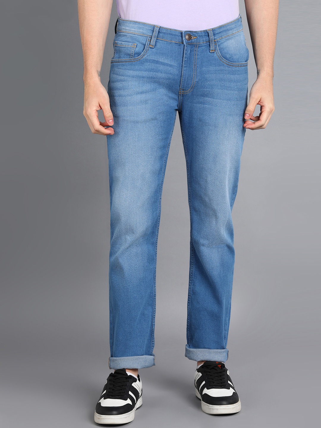 

Urbano Fashion Men Light Fade Stretchable Cotton Jeans, Blue
