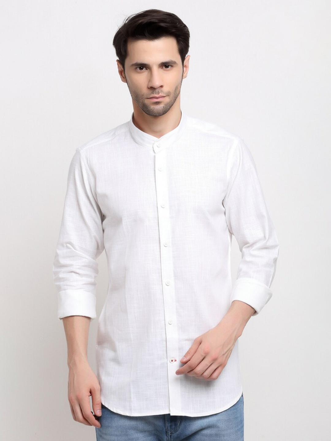 

Cross Court Men Cotton Casual Shirt, White