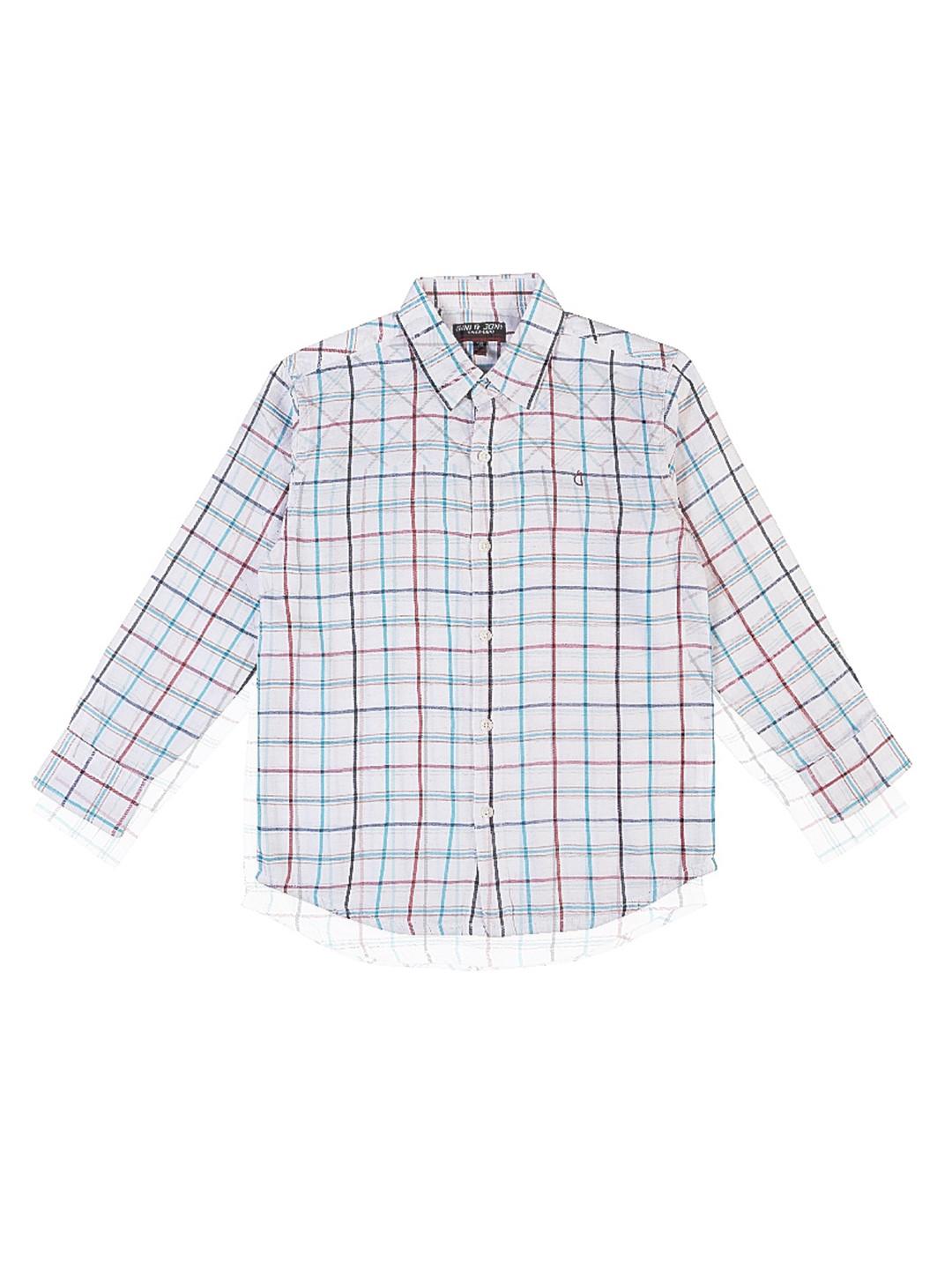 

Gini and Jony Boys Checked Casual Shirt, White