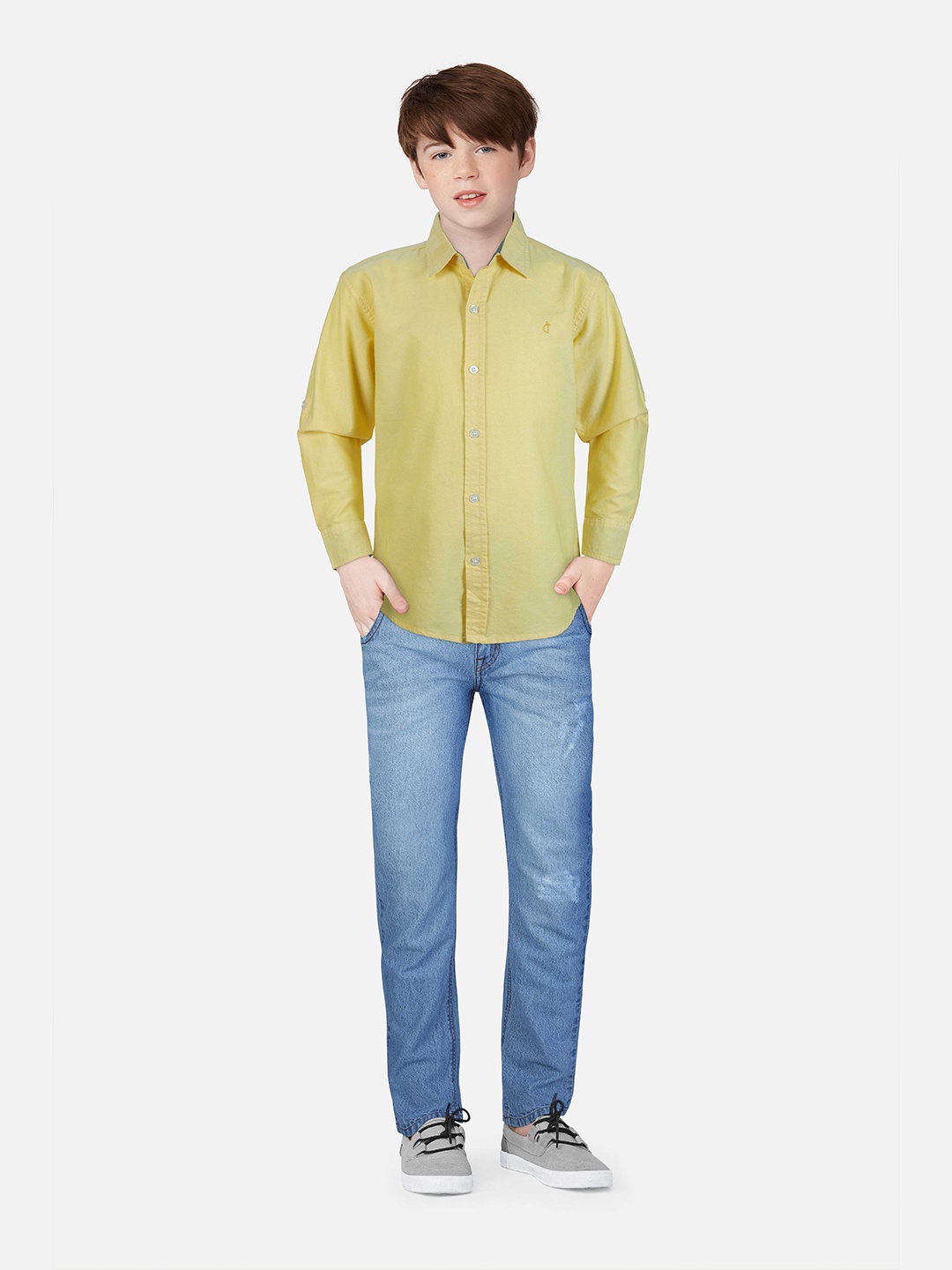 

Gini and Jony Boys Long Sleeves Cotton Casual Shirt, Yellow