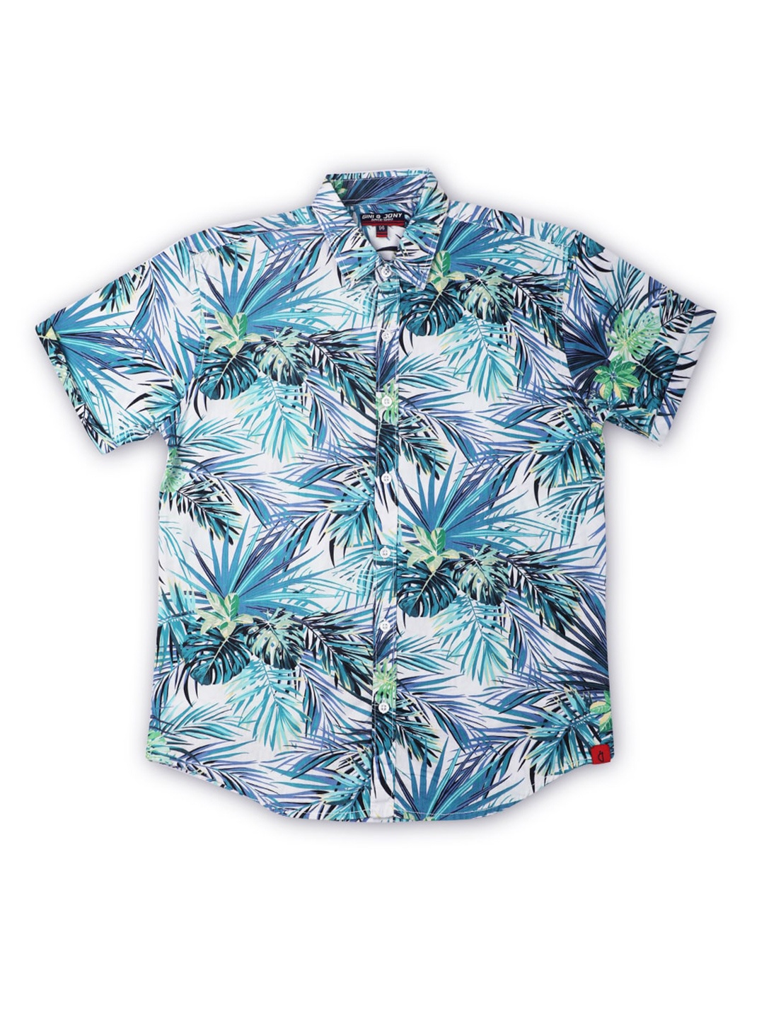 

Gini and Jony Boys Floral Printed Casual Shirt, Blue