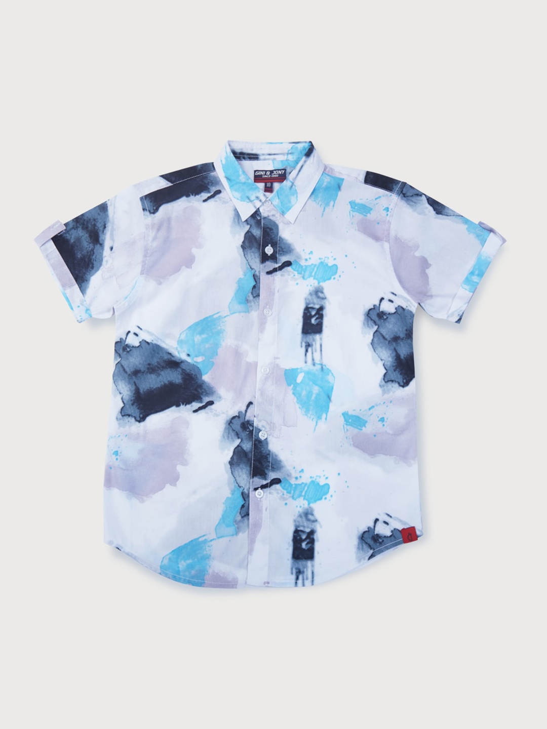 

Gini and Jony Boys Printed Cotton Casual Shirt, Grey