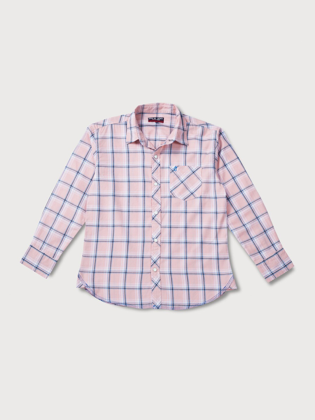 

Gini and Jony Boys Comfort Checked Casual Shirt, Pink
