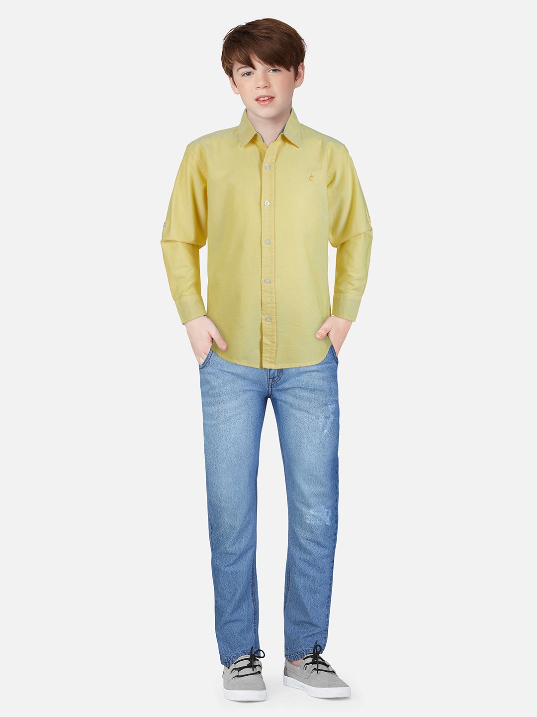 

Gini and Jony Boys Curved Hemmed Comfort Fit Casual Shirt, Mustard