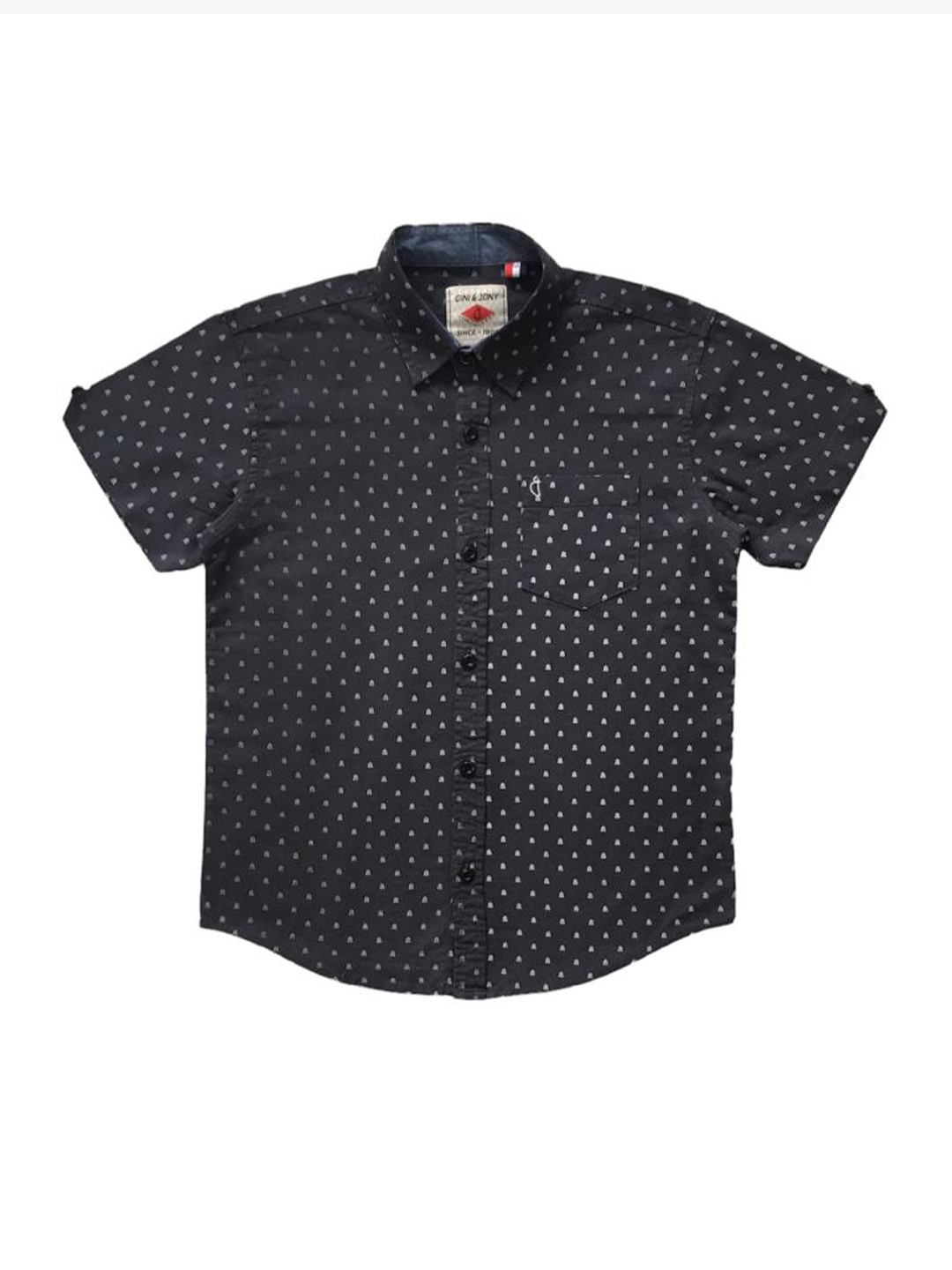 

Gini and Jony Boys Comfort Printed Cotton Casual Shirt, Black