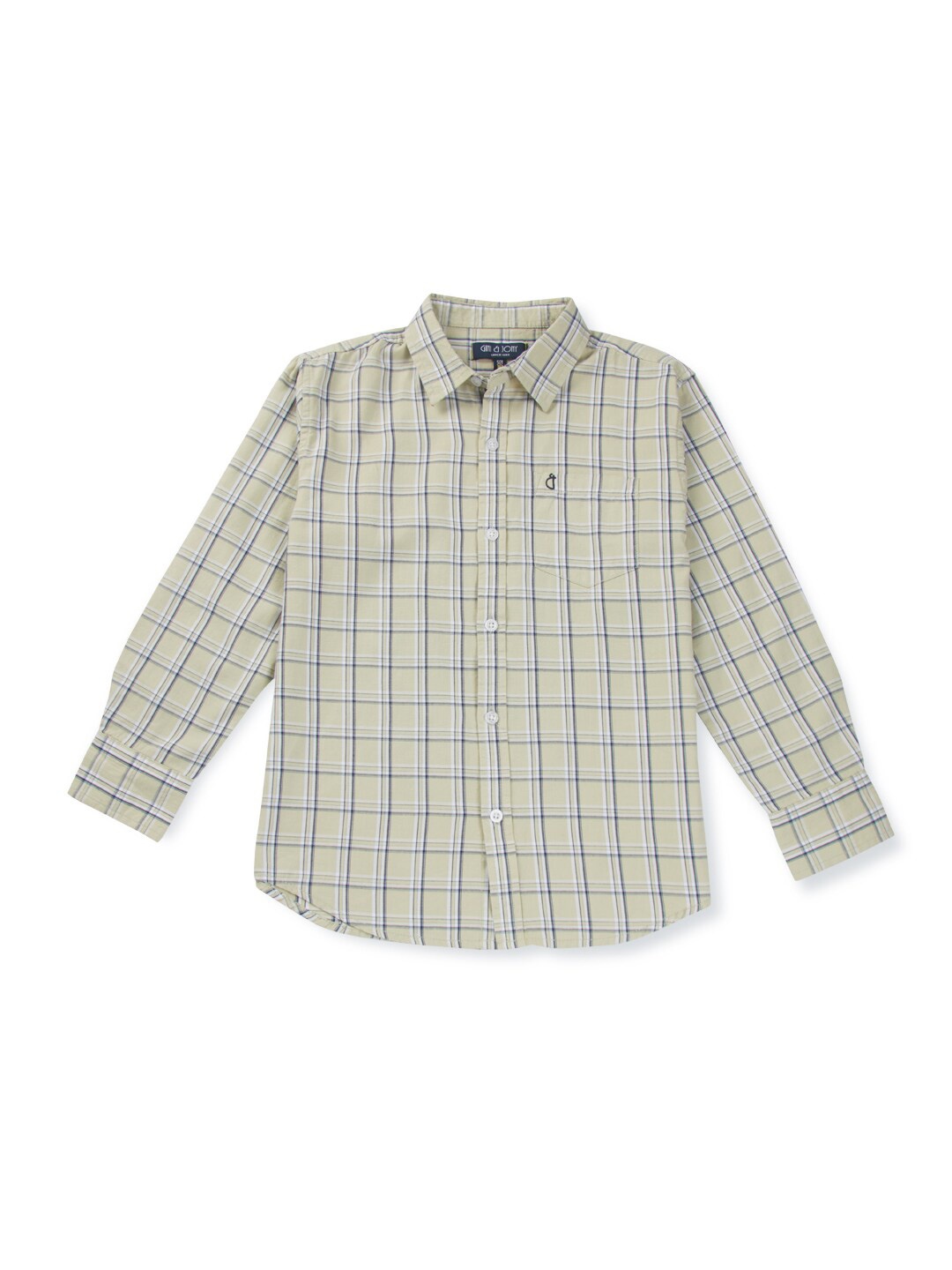 

Gini and Jony Boys Comfort Checked Cotton Casual Shirt, Olive