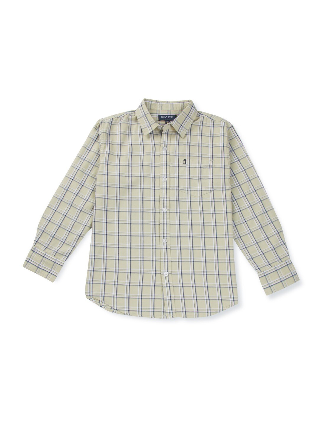 

Gini and Jony Boys Comfort Checked Casual Shirt, Olive