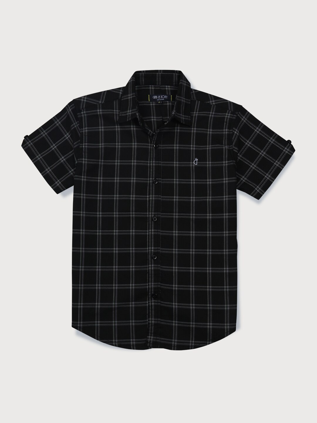 

Gini and Jony Boys Checked Cotton Casual Shirt, Black