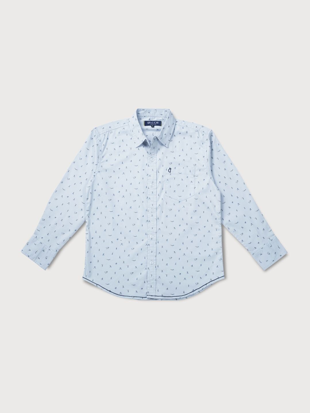 

Gini and Jony Boys Grey Printed Casual Shirt