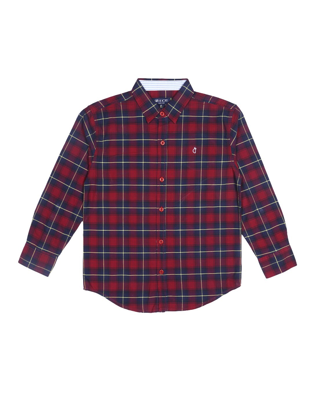 

Gini and Jony Boys Checked Casual Shirt, Red