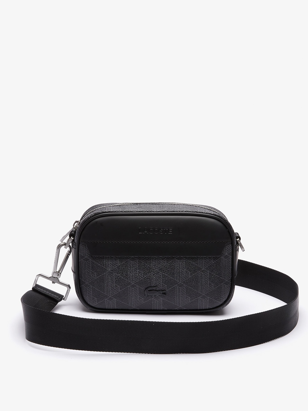 

Lacoste Men Printed Messenger Bag, Black