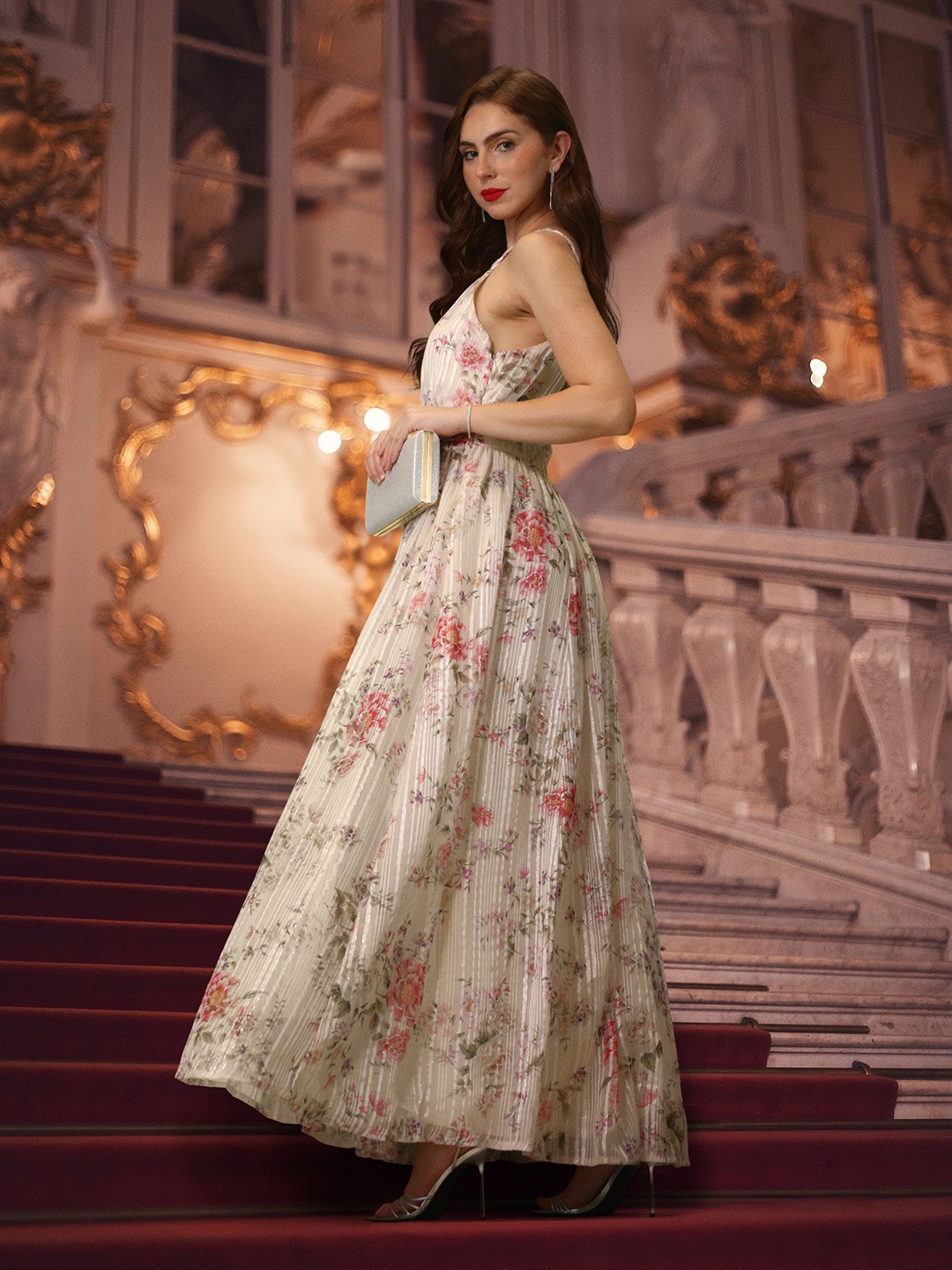 

all about you Floral Print Maxi Dress, Off white