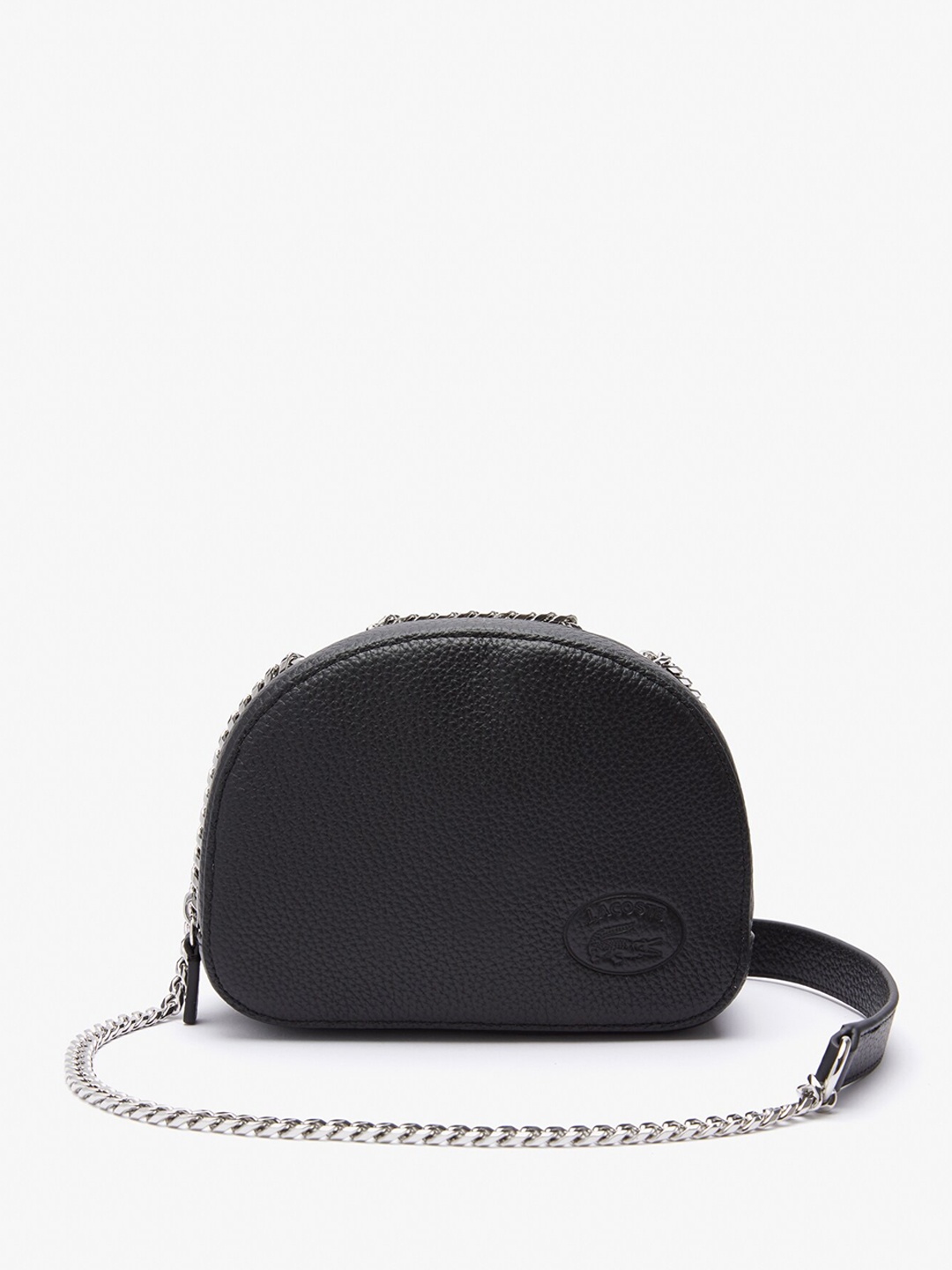 

Lacoste Leather Structured Sling Bag, Black