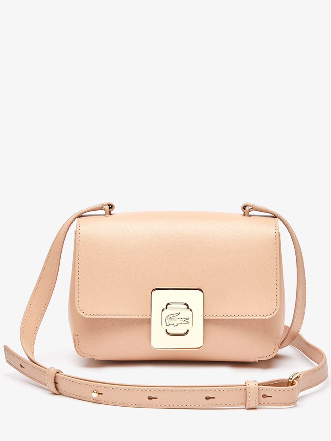 

Lacoste Leather Structured Sling Bag, Peach