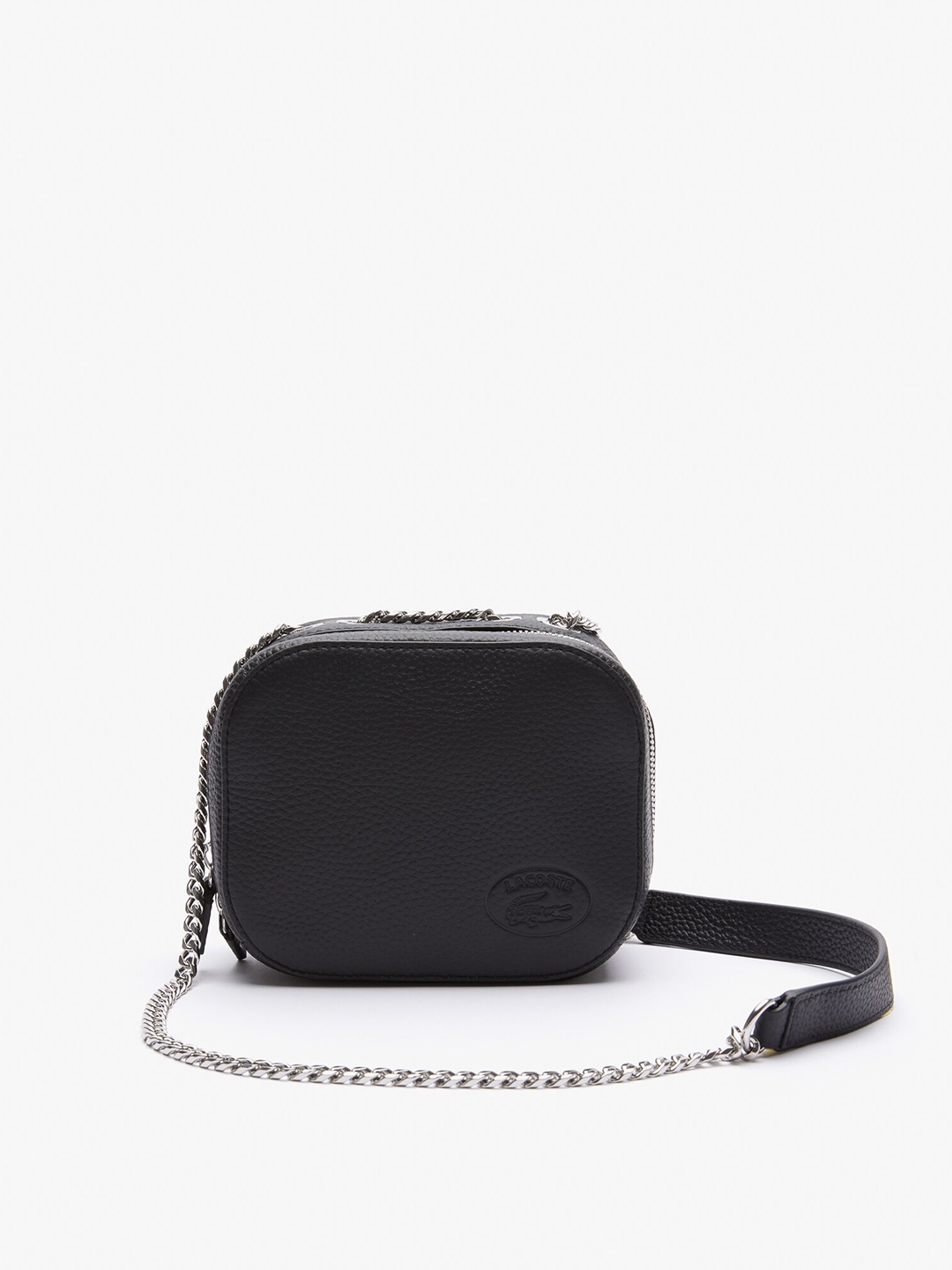 

Lacoste Leather Bucket Sling Bag, Black