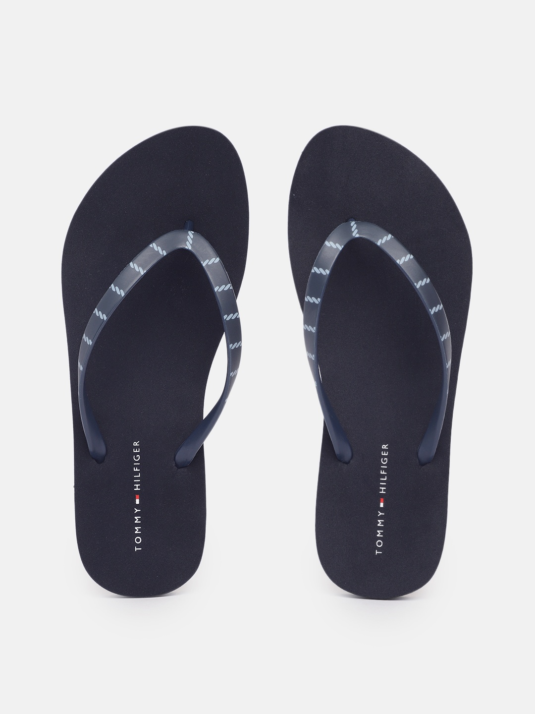 

Tommy Hilfiger Women Printed Thong Flip-Flops, Navy blue