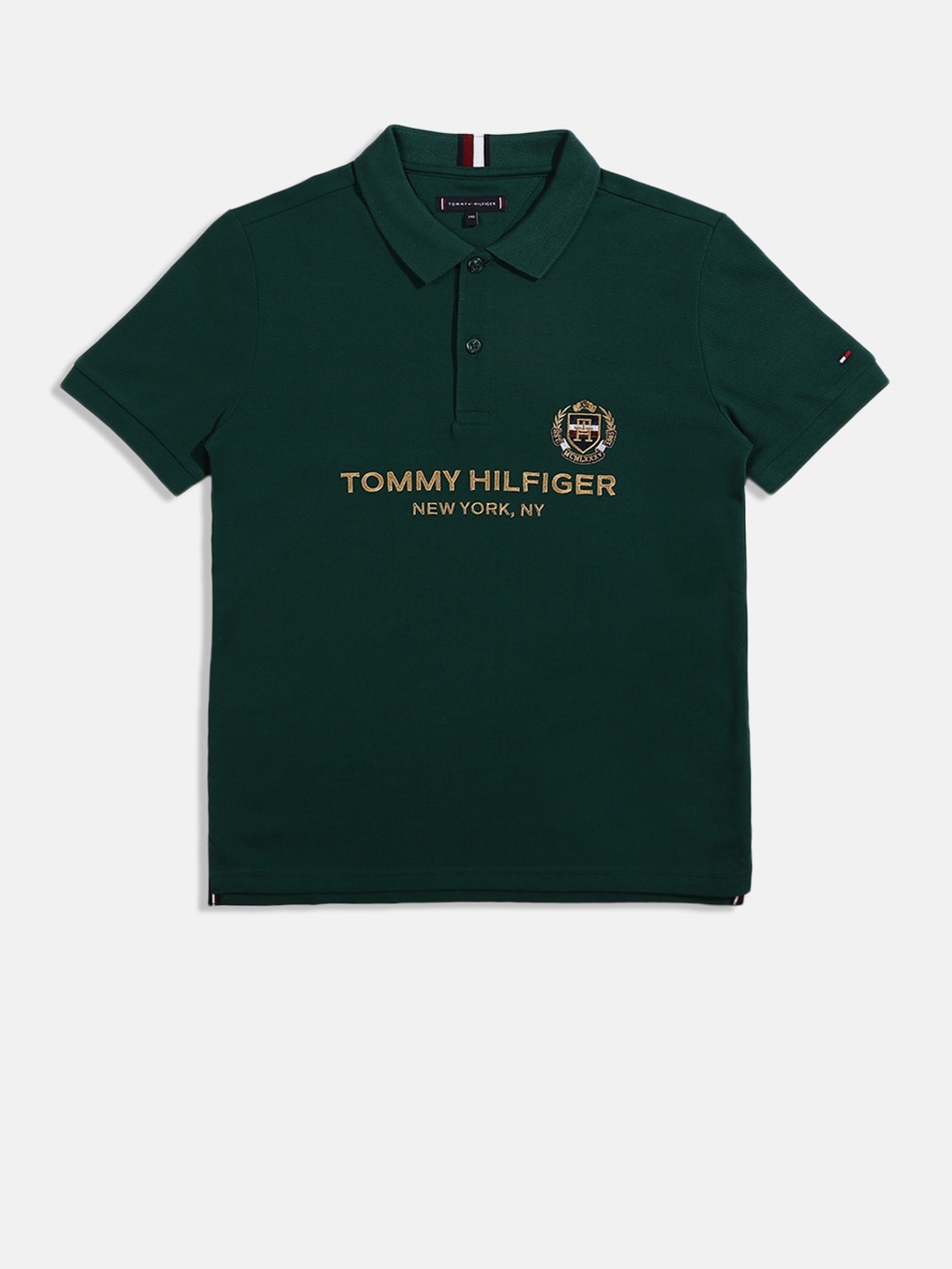 

Tommy Hilfiger Boys Polo Collar Cotton T-shirt, Green