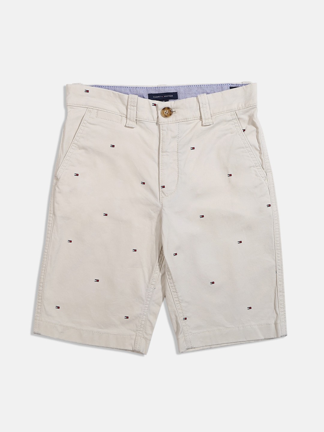 

Tommy Hilfiger Boys Knee Length Printed Cotton Shorts, White