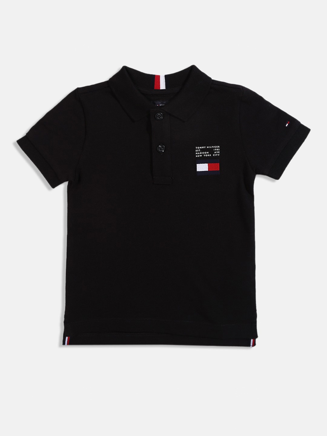 

Tommy Hilfiger Boys Cotton Polo Collar T-shirt, Black