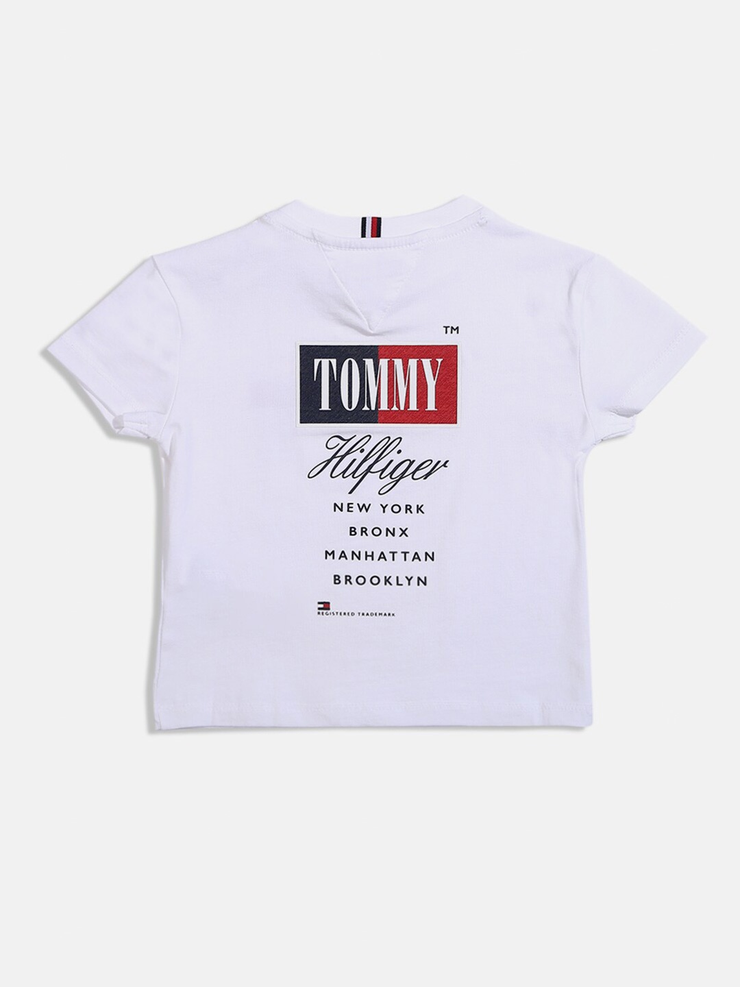 

Tommy Hilfiger Boys Typography Printed Cotton T-shirt, White
