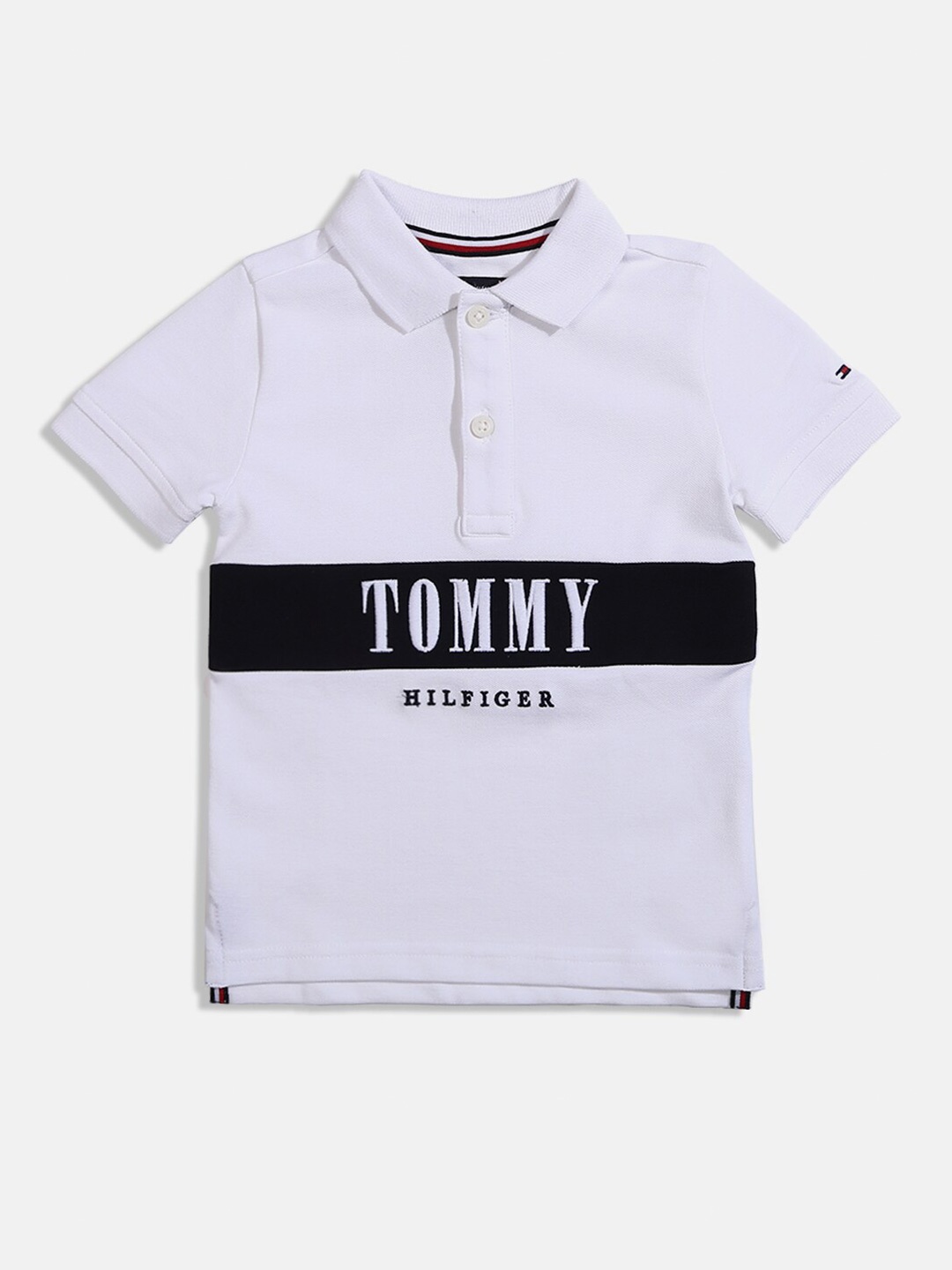 

Tommy Hilfiger Boys Typography Printed Cotton T-shirt, White