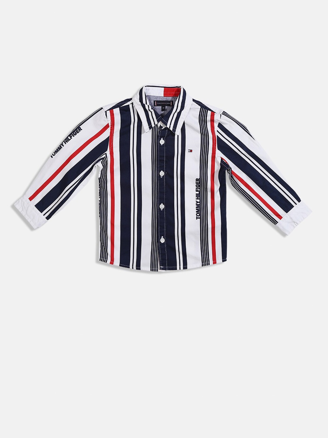 

Tommy Hilfiger Boys Multi Striped Cotton Casual Shirt, Blue