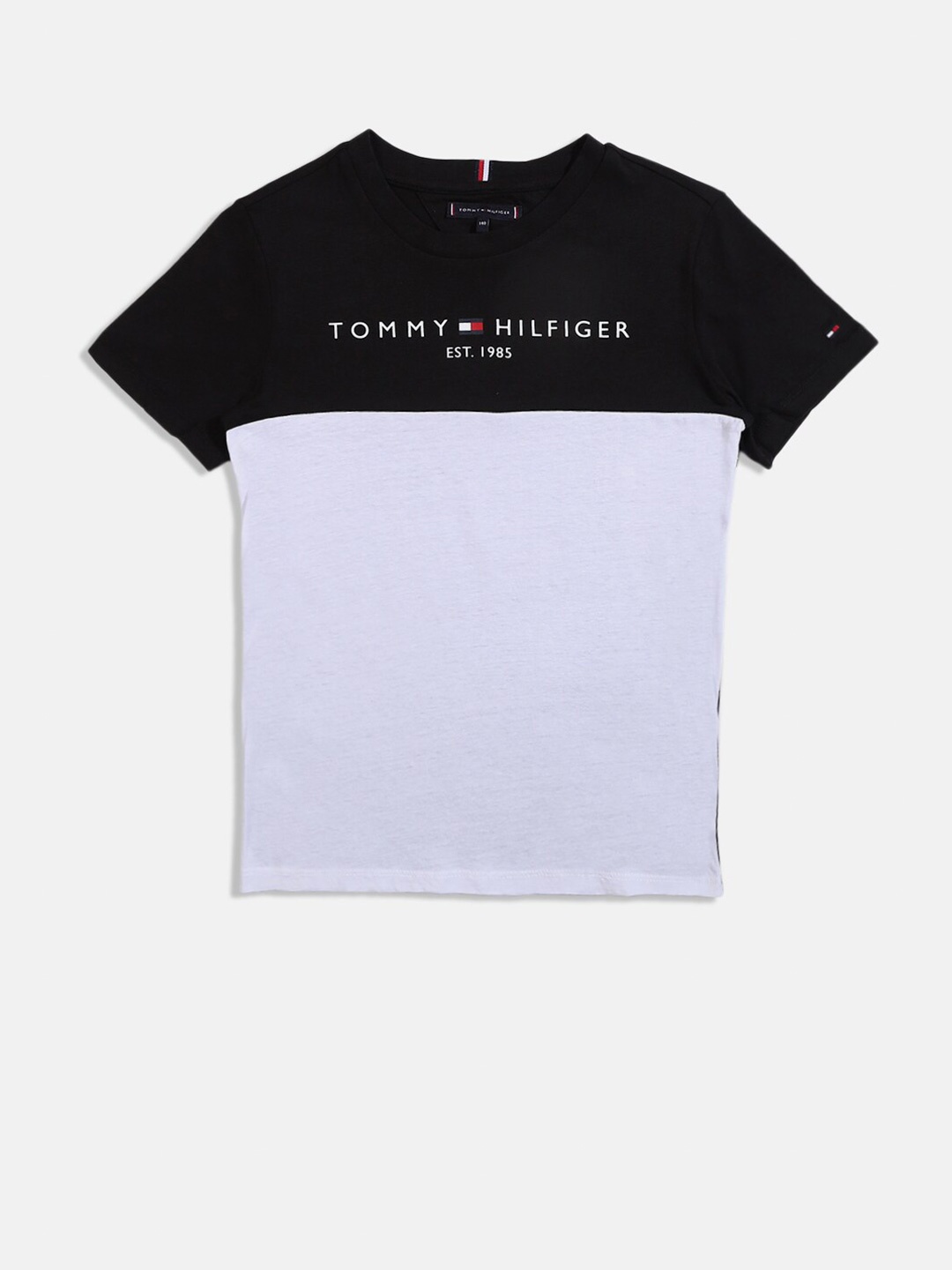 

Tommy Hilfiger Boys Typography Printed Cotton T-shirt, Black