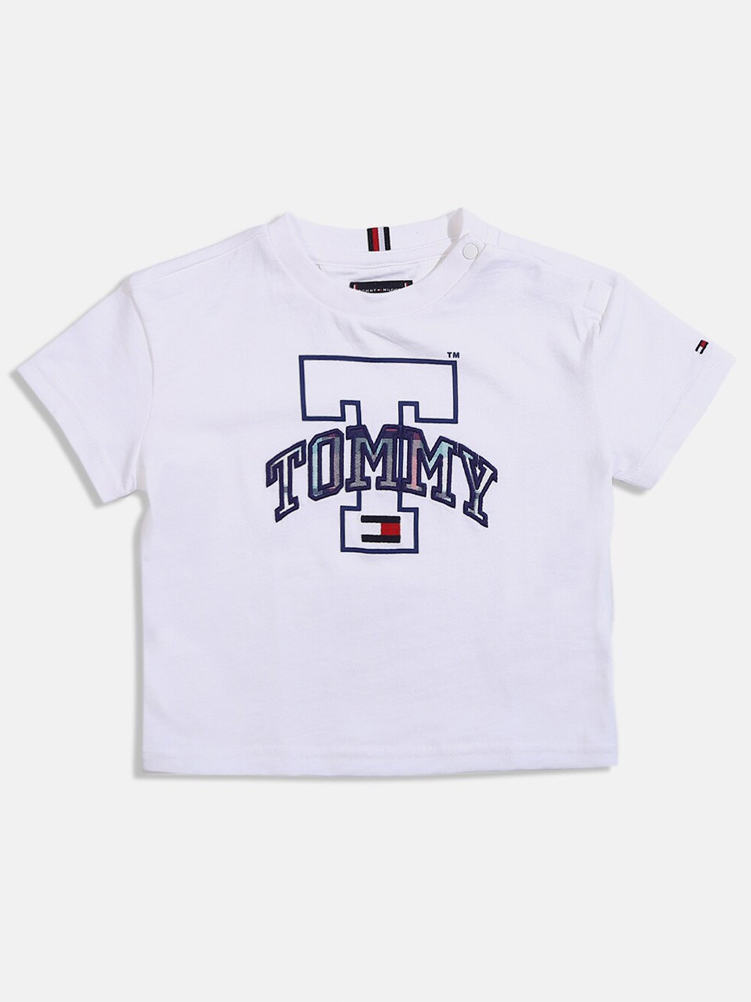 

Tommy Hilfiger Boys Typography Printed Cotton Applique T-shirt, White