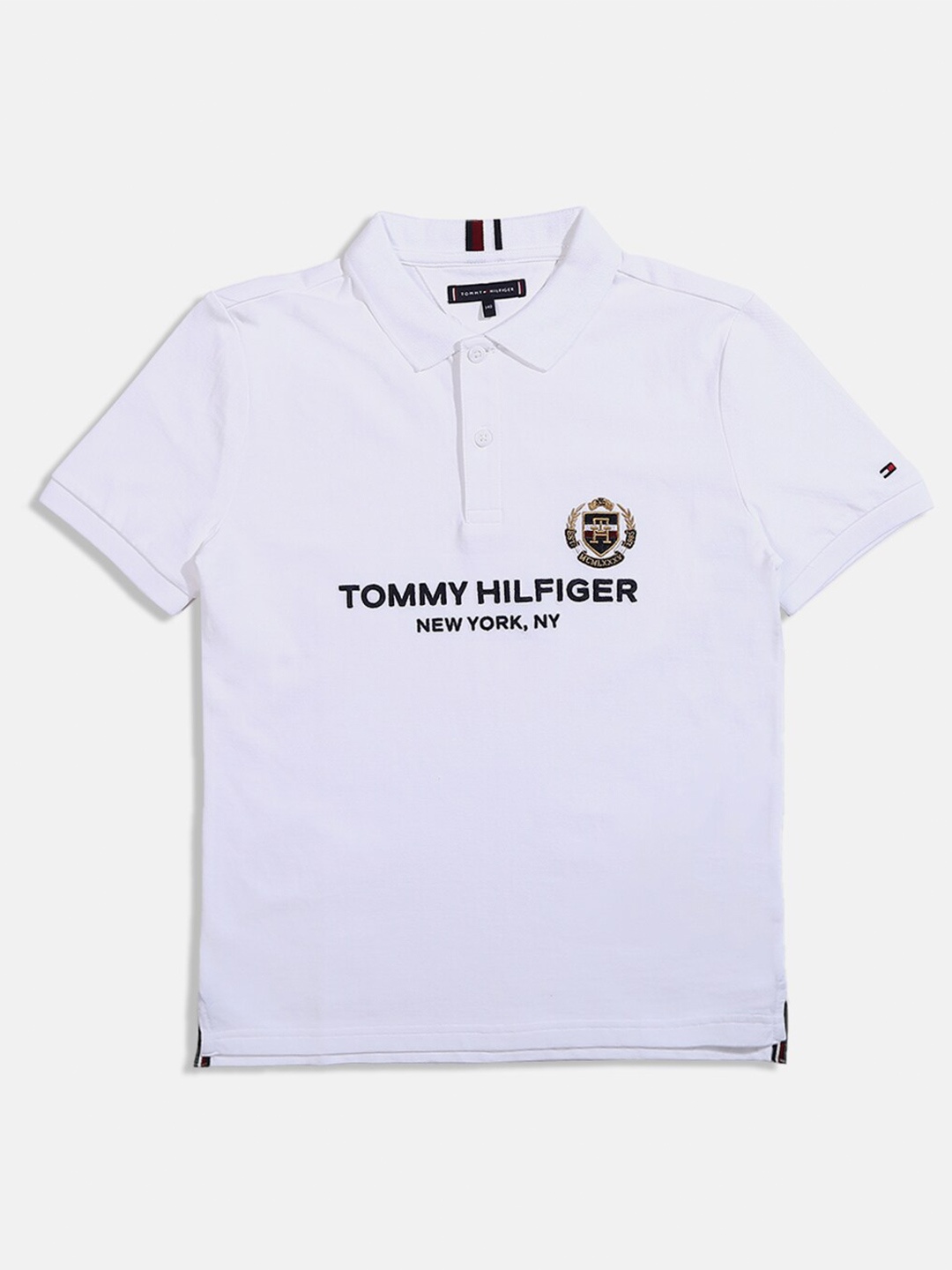 

Tommy Hilfiger Boys Typography Printed Cotton T-shirt, White