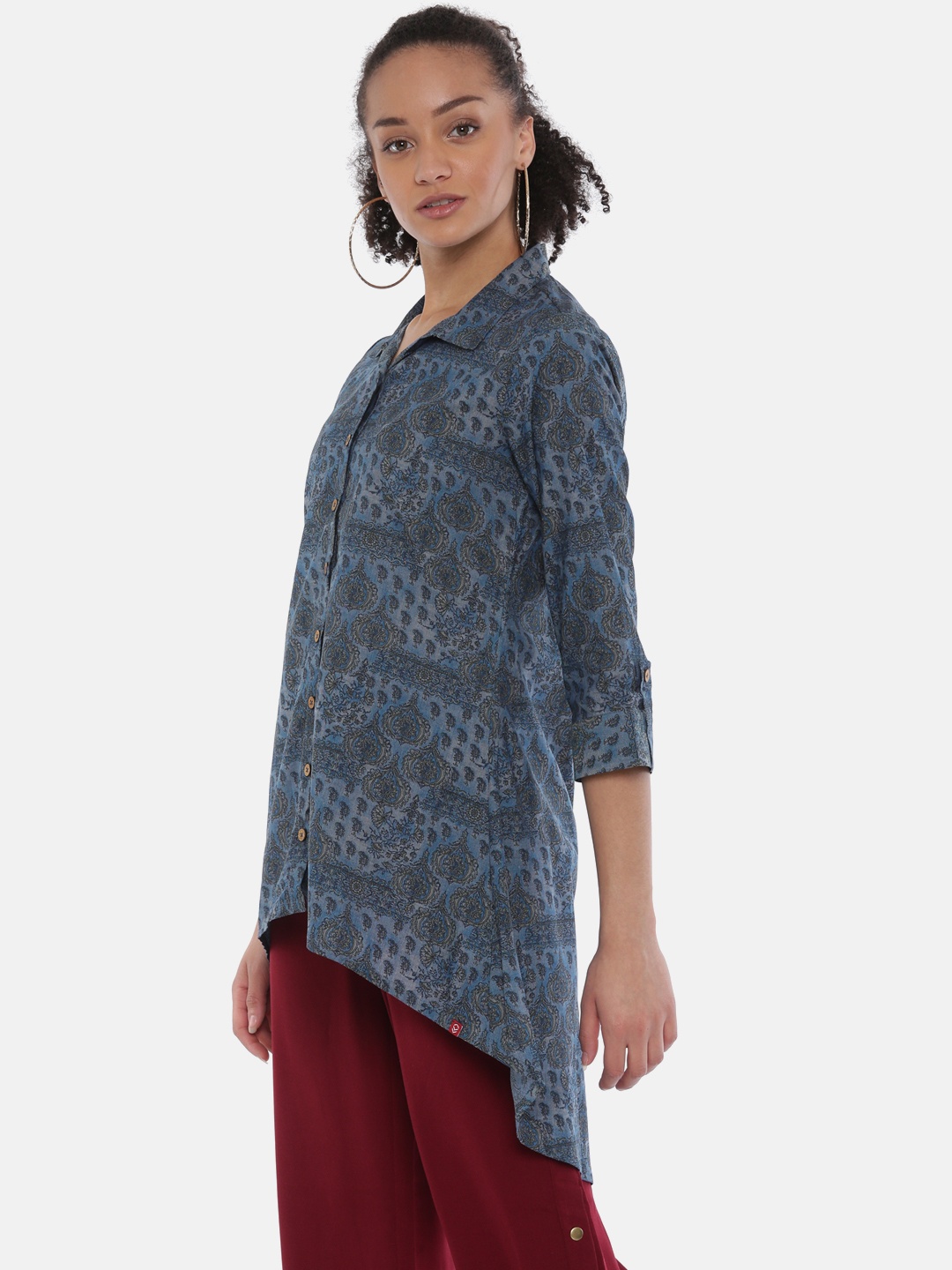 

Biba Women Blue Printed A-Line Kurta