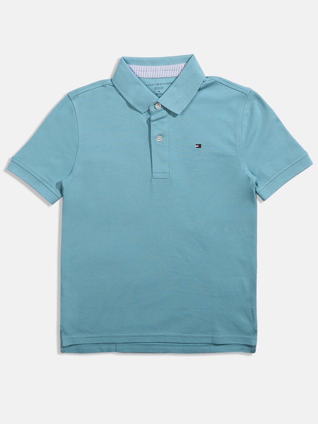 

Tommy Hilfiger Boys Cotton Polo Collar T-shirt, Turquoise blue